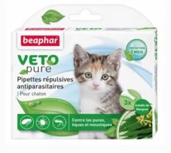 Beaphar VETOpure 3 Pipettes Répulsives Antiparasitaires Chaton